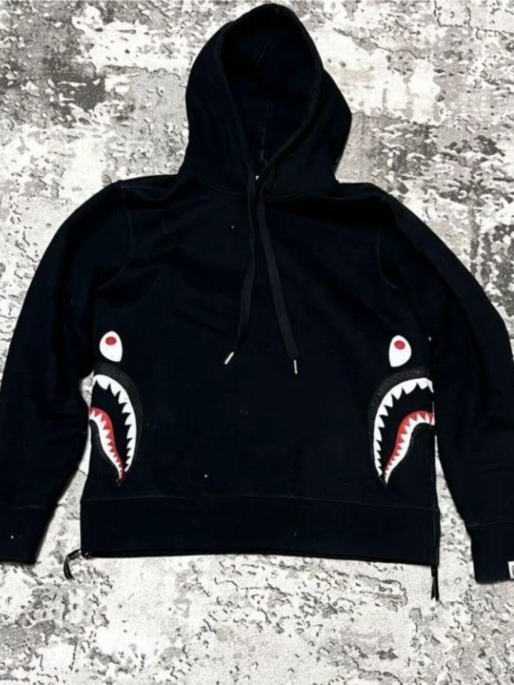 A Bathing Ape (BAPE) Shark Face Pullover Hoodie Black